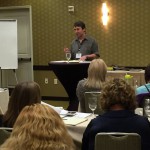 Nick O'Connell speaking at the Travel Writing Marketing Workshop.